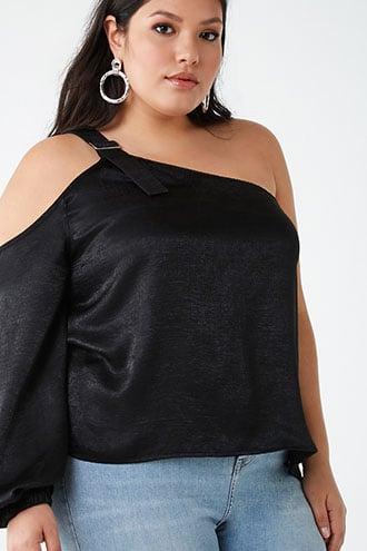 Forever21 Plus Size Satin One-shoulder Top