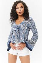 Forever21 Paisley Bell Sleeve Top