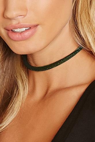Forever21 Green Faux Velvet Choker
