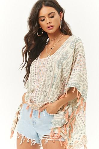 Forever21 Tribal-inspired Tassel Fringe Kaftan
