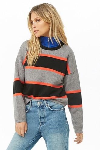 Forever21 Striped Drop-shoulder Sweater