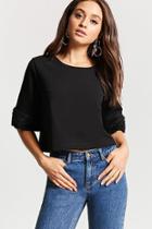 Forever21 Contemporary Faux Fur Sleeve Top