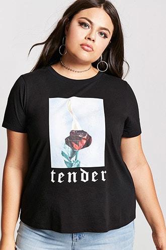 Forever21 Plus Size Tender Rose Tee