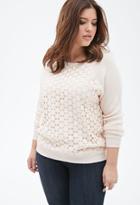 Forever21 Plus Daisy Crochet Knit Sweater