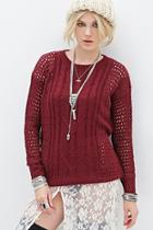 Forever21 Women's  Open-knit Fisherman Sweater