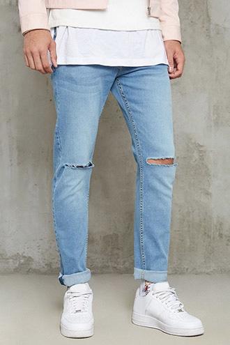 Forever21 Ripped Knee Slim-fit Jeans