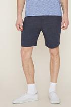 21 Men Men's  Navy Drawstring Fleece Shorts