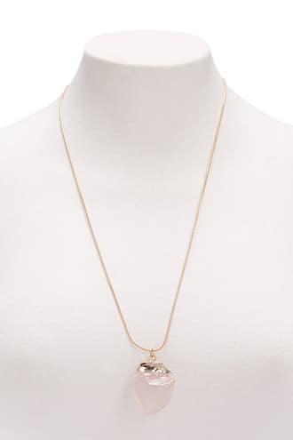 Forever21 Faux Crystal Longline Pendant Necklace