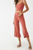 Forever21 Lettuce-edge Cropped Cami & Culotte Set