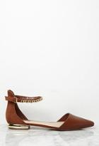 Forever21 Faux Leather Chain Ankle-strap Flats
