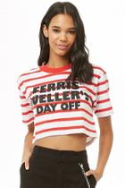 Forever21 Ferris Buellers Day Off Striped Cropped Tee