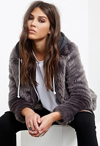Forever21 Collared Luxe Faux Fur Jacket