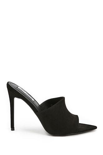 Forever21 Faux Suede Pointed Open-toe Mules