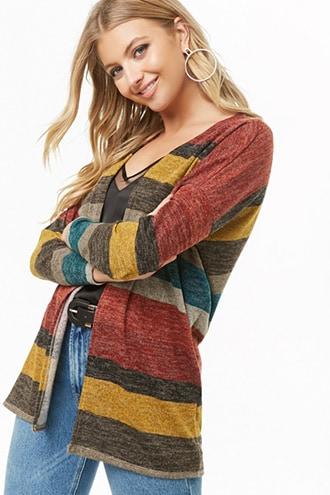 Forever21 Colorblock Open-front Cardigan