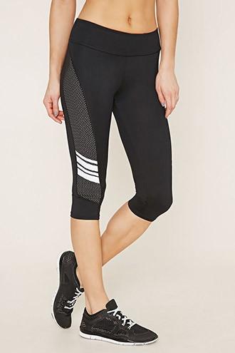 Forever21 Women's  Active Mesh Capri Leggings