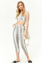 Forever21 Striped Linen-blend Capris
