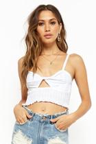 Forever21 Smocked Sweetheart Crop Cami