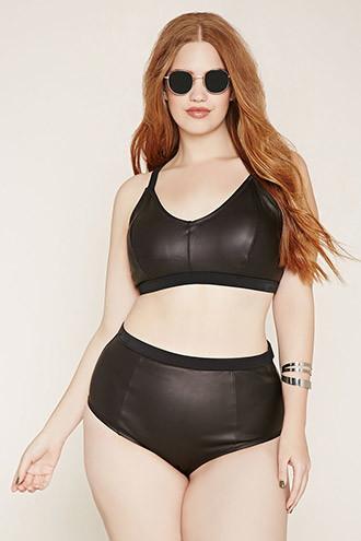 Forever21 Plus Women's  Black Plus Size Bikini Bottoms
