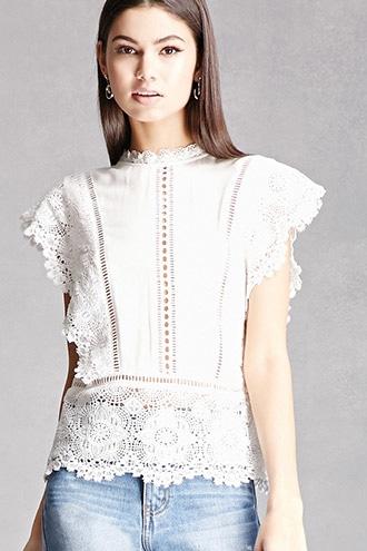 Forever21 Crochet Cutout Top