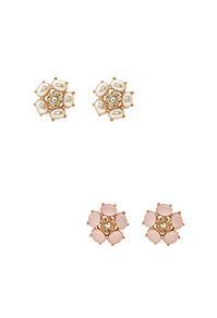 Forever21 Faux Stone Stud Set
