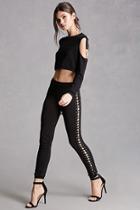 Forever21 Lace-up Panel Leggings