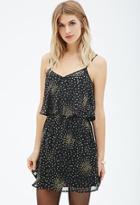 Forever21 Contemporary Flounced Metallic Dotted Cami Dress