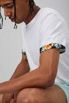 Forever21 Floral Print Trim Tee