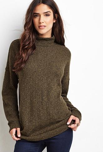 Forever21 Marled Mock Neck Sweater