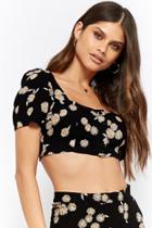 Forever21 Motel Daisy Button-front Crop Top