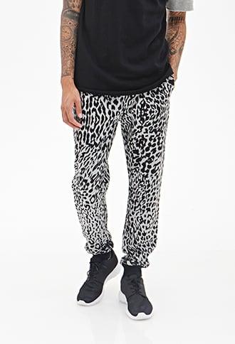 Forever21 Leopard Print Knit Sweatpants