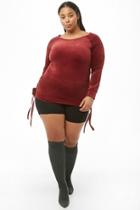 Forever21 Plus Size Lace-up Velour Top