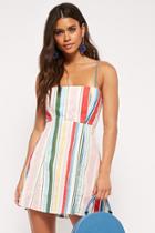 Forever21 Noisy May Tie-back Striped Mini Dress