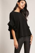Forever21 Tiered Pleated Sleeve Top