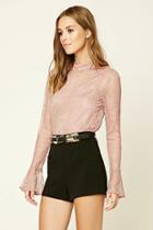 Love21 Women's  Rose Contemporary Lace Overlay Top