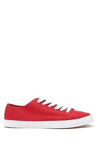 Forever21 Women's  Red Canvas Plimsolls