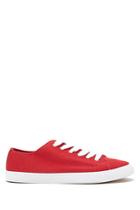 Forever21 Women's  Red Canvas Plimsolls