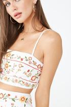 Forever21 Floral Embroidered Cropped Cami