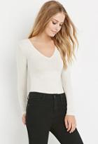 Forever21 Women's  V-neck Top (oatmeal)