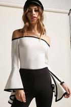 Forever21 Contrast Trim Off-the-shoulder Top