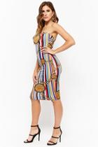 Forever21 Multicolor Striped Chain Baroque Tube Bodycon Dress