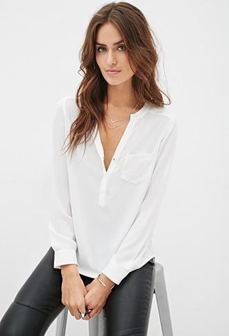 Love21 Women's  Contemporary Flat Collar Blouse