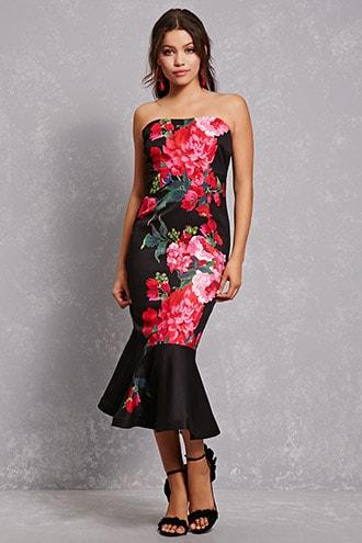 Forever21 Floral Ruffle-hem Dress
