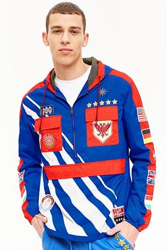 Forever21 Reason Flag Applique Anorak Jacket