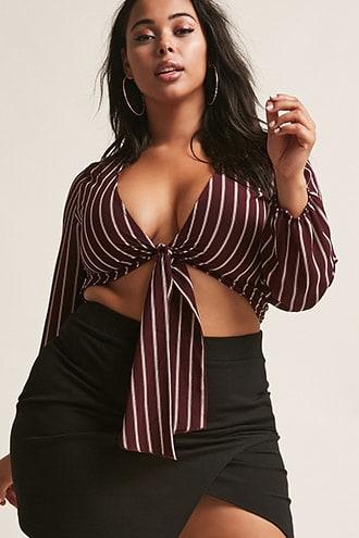 Forever21 Plus Size Tie-front Top
