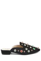 Forever21 Lemon Drop By Privileged Faux Gem Satin Mules