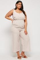 Forever21 Plus Size Striped Linen-blend Jumpsuit