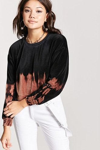 Forever21 Dip-dye Velour Pullover