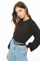 Forever21 Ruched-sleeve Raglan Top