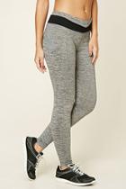 Forever21 Women's  Charcoal Active Mesh-pocket Leggings