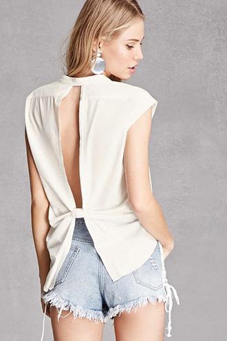 Forever21 Vented Back Button-front Shirt